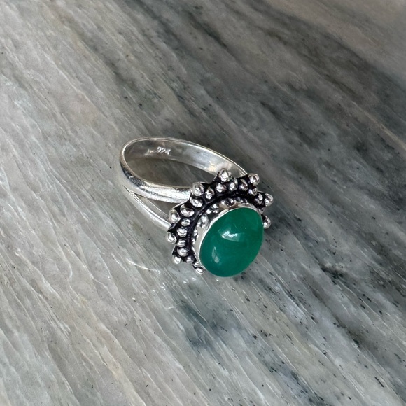 NWOT Sundance Green Mountain Ring, Green Onyx, Sterling Silver - Picture 3 of 5